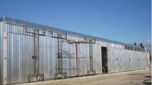 conventional wood drying kiln construction in process