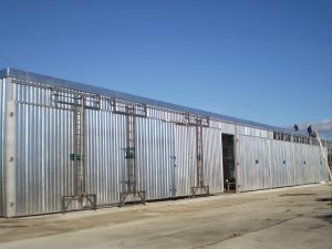 conventional wood drying kiln construction in process